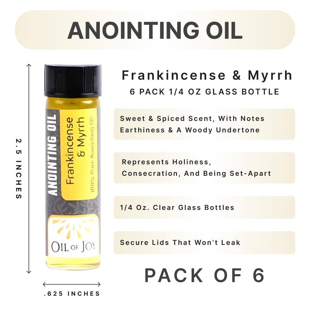 Swanson Christian Products Anointing Oil - Frankincense and Myrrh - 1/4 Ounce - Package of 6