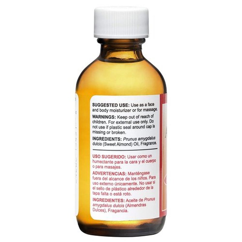 De La Cruz Sweet Almond Oil - Expeller Pressed Almond Oil for Skin and Hair 2 FL. OZ. (59 mL) - 3 Bottles