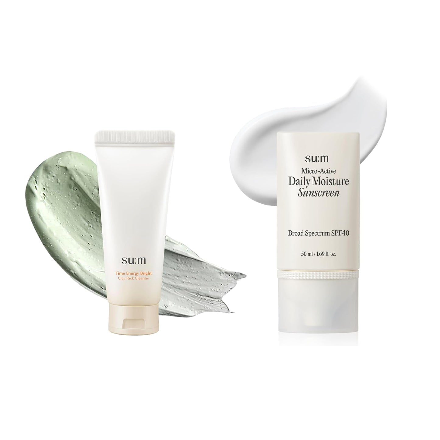 Cleanse & Shield Essentials - Pore Cleanser, 2-in-1 Korean Face Mask, Daily Moisture Sunscreen SPF 40 for UV Protection, Hydration, No White Cast. Biopeptide190, Niacinamide
