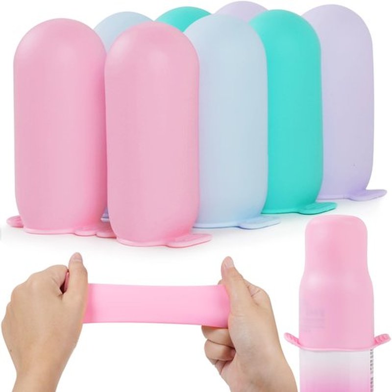 8 Pack Silicone Bottle Covers,Travel Essentials for Women,Travel Size Toiletries,Elastic Sleeves for Leak Proofing,Travel Accessories, Cruise Ship Essentials,Cruise Must Haves,Cruise Essentials