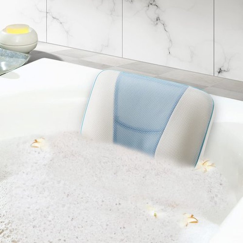 Bath Pillow for Tub, Coastacloud Bathtub Spa Pillow, Headrest Support, Bath Tub Pillow for Neck, Bath Pillows with 3D Air Mesh Technology, Powerful Suction Cups Hot Tub