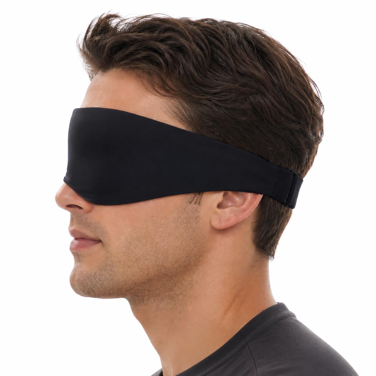 ALASKA BEAR Sleep Mask for Side Sleepers Patented Design, Cup-Shaped and Extra-Soft, 100 Blackout Eye Mask Shades Cover for Men and Women Home or Travel, Machine Washable, Black