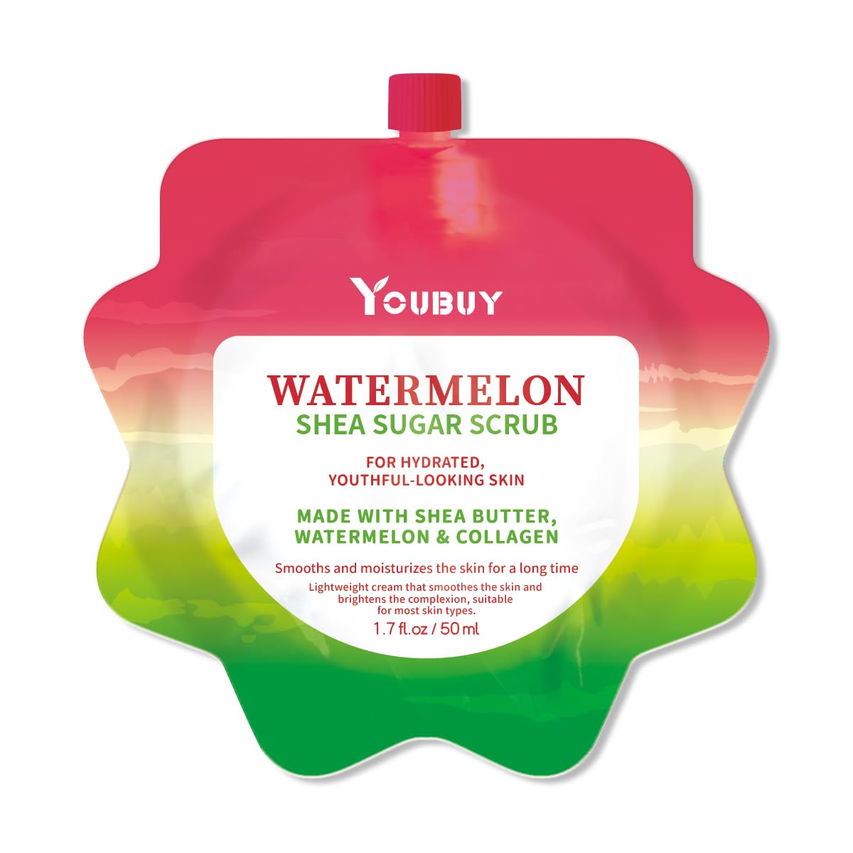 Watermelon Facial Scrub Cream,Watermelon Face Scrub,Daily Facial Scrub - Gently Exfoliates, Cleanses, Removes Dead Skin, Blackheads, Pores and Acne For all Skin Types