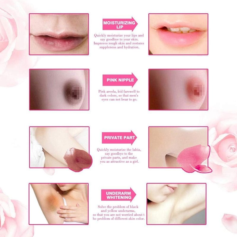 Intimate Area Cream Set - 2PCS Pink Body Cream for Skin, Lips & Nipple Care | 30ml