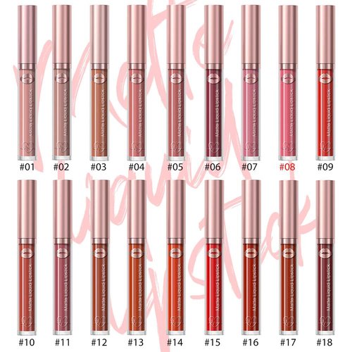 JUAAZIN Brick Red Matte Liquid Lipstick, With Highly Pigmented and Rich Colors Lip Gloss, Long-Lasting Wear Non-Stick Cup Not Fade Waterproof Lipstick Makeup for Women(Brick Red 08#)
