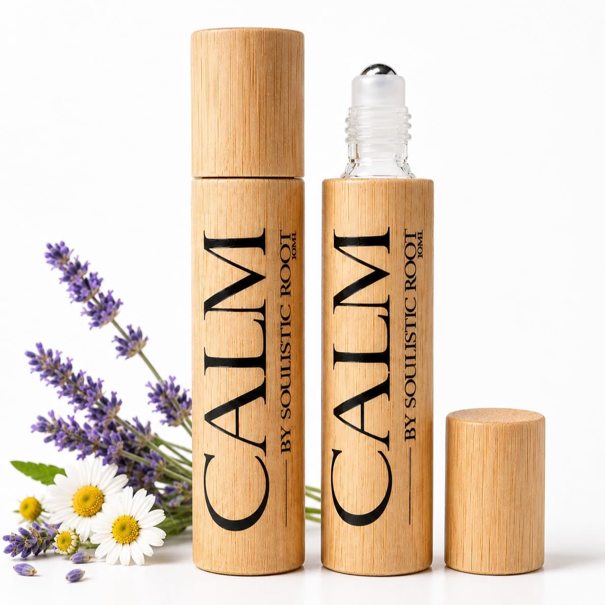 Soulistic Root Calm Essential Oil Roller, Calm Essential Oil Roll On Blend, 10ml Glass Roller- Stress Relief, Essential Oil Blends, Aromatherapy Self Care Products for Women