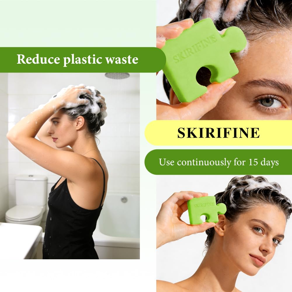 SKIRIFINE Puzzle Lemon Solid Shampoo Bar for Oily Hair, 3.5 oz