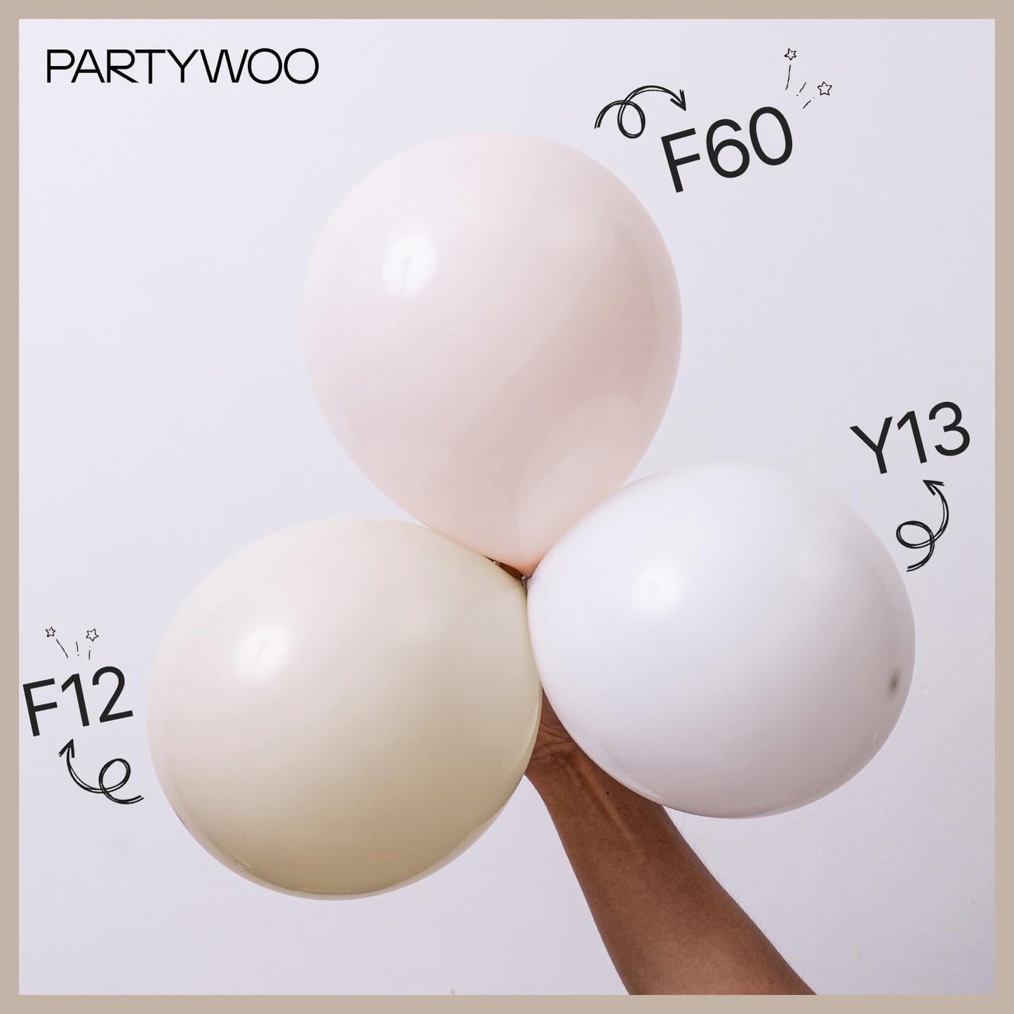PartyWoo Balloons, 50 pcs 5 Inch Matte White Balloons, for Balloon Garland or Balloon Arch as Party Decorations, Wedding Decorations, Neutral Baby Shower Decorations, White-Y13