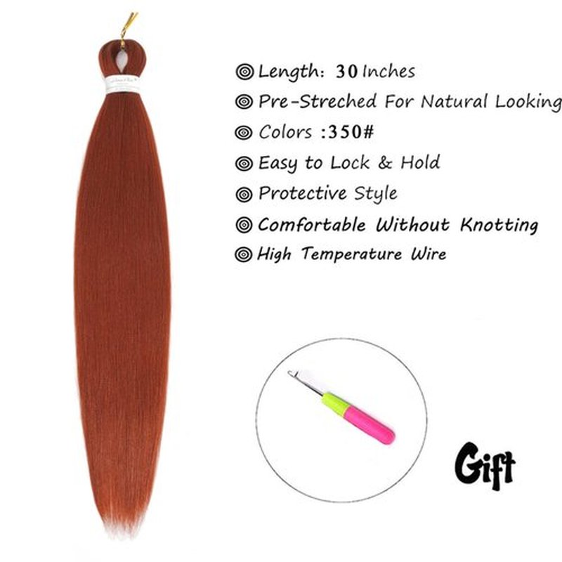 Liang Dian Pre-Stretched Braiding Hair 30 inch 6 packs Hot Water Setting Synthetic Hair Crochet Braiding Hair Extension(350#)