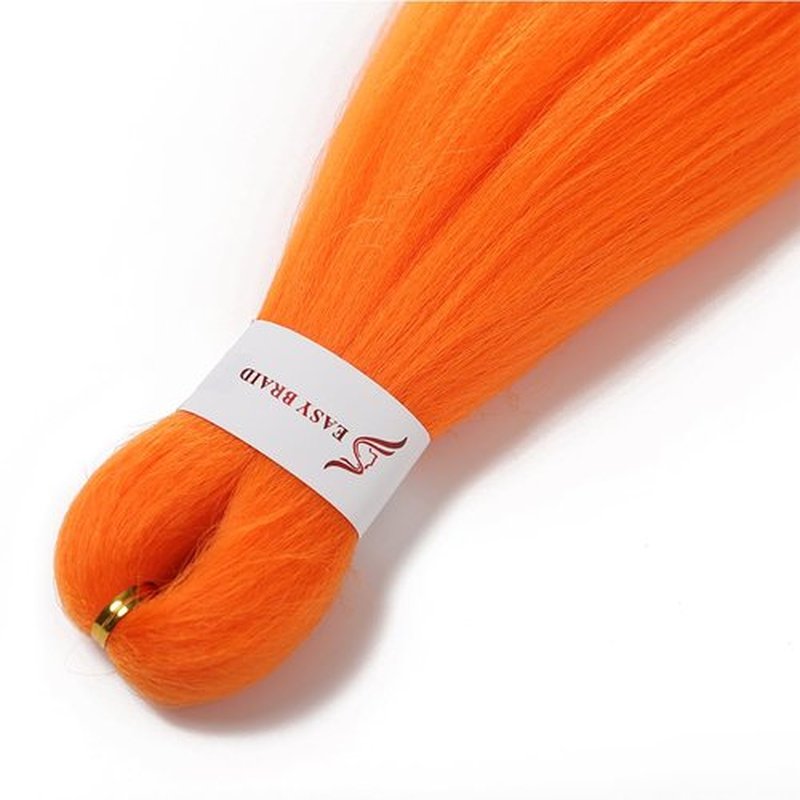 Xiaofeng 3 Packs/Lot Pre Stretched Braiding Hair Extensions for Women Crochet Braids Hair Orange 26 Inch Hot Water Setting Synthetic Fiber Braiding Hair Extensions for Girls100g/Pack