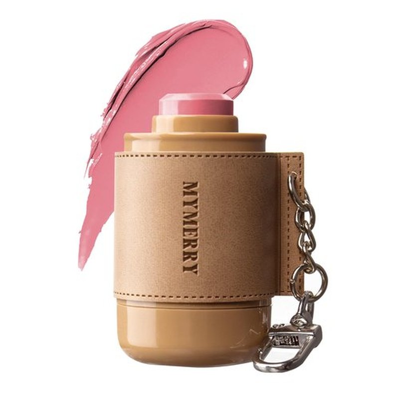 Blush Stick For Cheeks Lips Eyes W/Leather Keychain,Cream Blush Stick,Monochromatic Multi Stick,Pocket Portable For Travel,Dewy Finish,Buildable & Blendable Color | 04# Blossom-Baby Pink,0.2 Fl.Oz