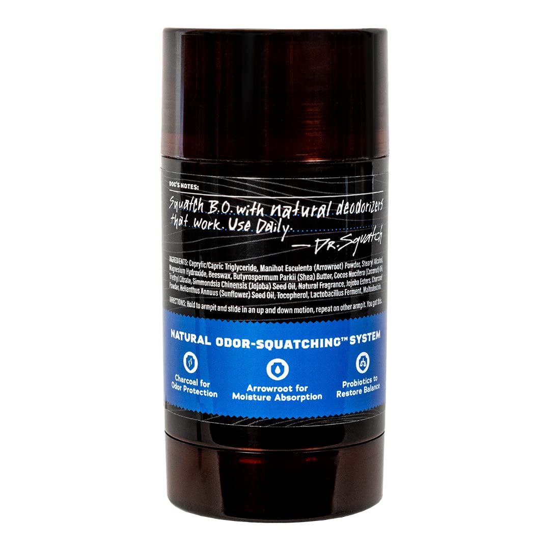 Dr. Squatch Natural Deodorant for Men - Odor-Squatching Aluminum Free - Fresh Falls (2.65 oz)