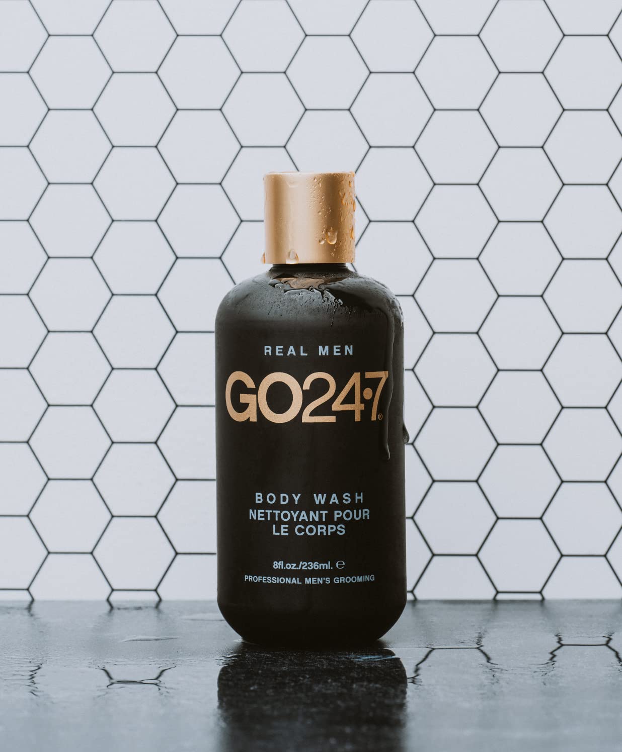 GO247 Body Wash - Luxurious Daily Cleanser for Men - Nourishes & Softens Skin with Aloe Vera, Honey, & Vitamin B5 - Rich Lather & Fresh Masculine Scent, 8 Fl Oz