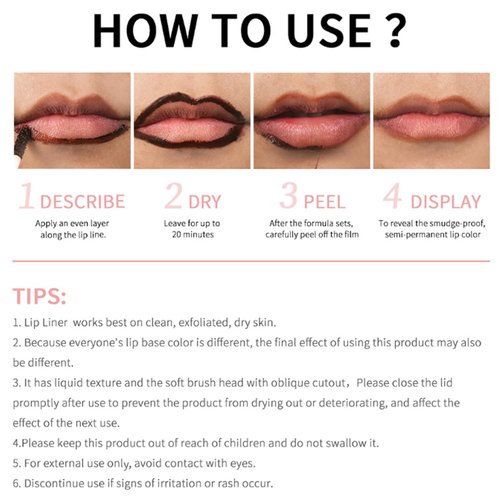 KDGENG Velleara Lip Stain, Veldoro Lip Stain, Veldoro Peelix Peel Off Lip Liner, Peelix Peel Off Lip Liner Stain, Timbersonic Peel Off Lip Liner, Lip Stain Long Lasting Waterproof (#Brow)