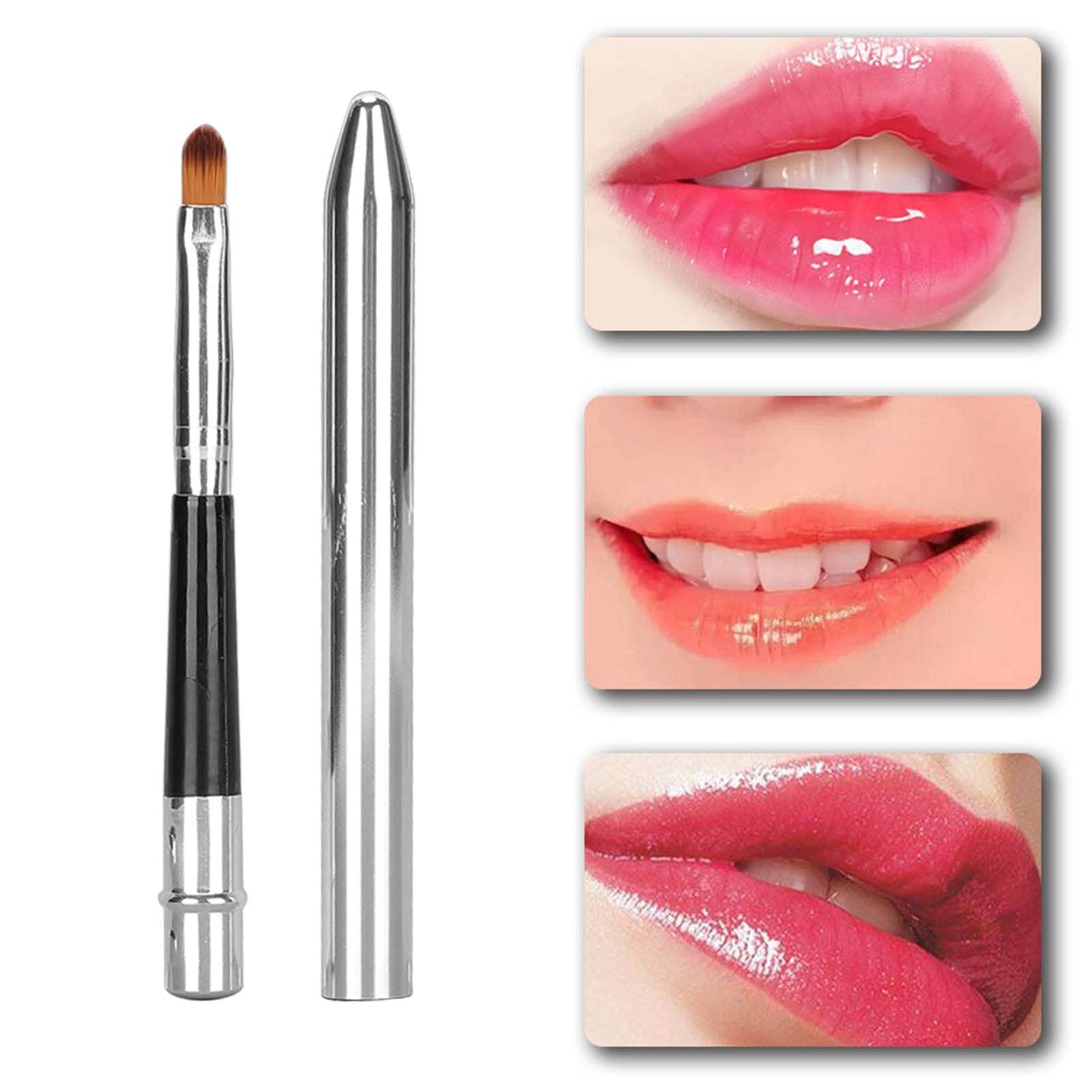 2pcs Aluminum Lip Brush – Extended Sealing Design, Compact & Easy Cleaning, Ideal for Daily Makeup & Professional Use