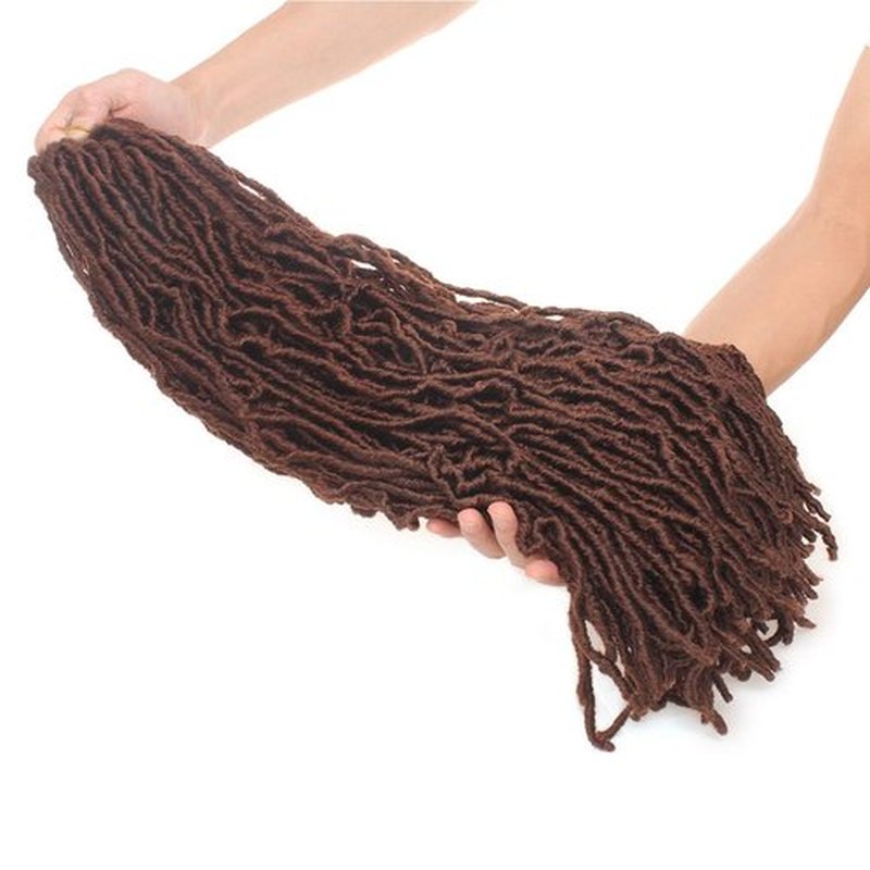 ZRQ 24 Inch 7 Packs New Faux Locs Hair for Butterfly Locs, Pre-Looped Soft Locs Hair Synthetic Goddess Locs Braiding Hair Extensions Knotless Style Natural Wavy Crochet Hair for Women (24 Inch, 30#)