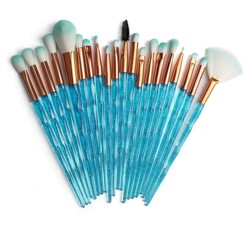 KOLIGHT 20pcs Cosmetic Makeup Brushes Set Eyeshadow Lip Brush for Beautiful Female (bright blue)