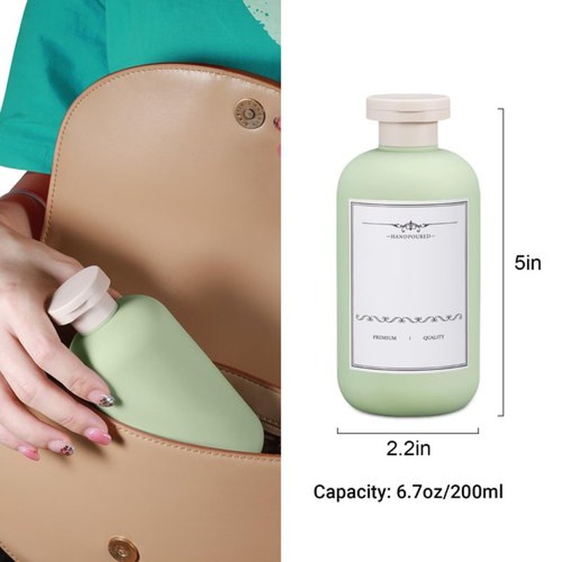 UMETASS 6.8oz Travel Bottles for Toiletries, Empty Plastic Squeeze Bottles with Flip Cap, Lotion Container for Toiletries (3 Pack, Green)