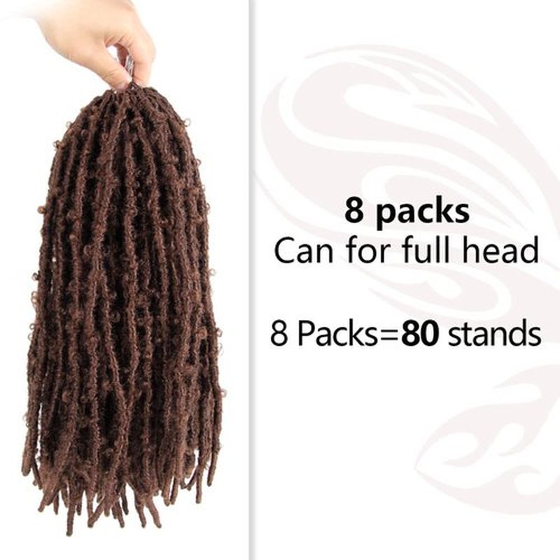 NISEYO NU Short Pre-looped Butterfly Locs Crochet Hair 12 Inch 8 Packs Light Weight & Soft Distressed Locs,30#(Light Brown)