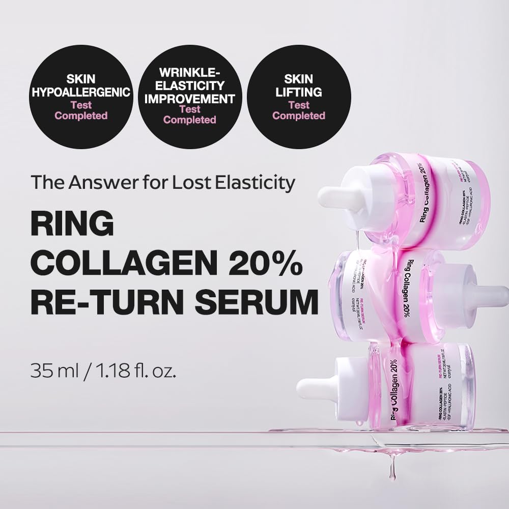 EUNYUL Ring Collagen 20% Face Serum (1.18 fl.oz / 35ml) – Korean Collagen Serum with 200,000ppm Collagen, Peptides & Niacinamide, Hydrating & Firming Skin Care