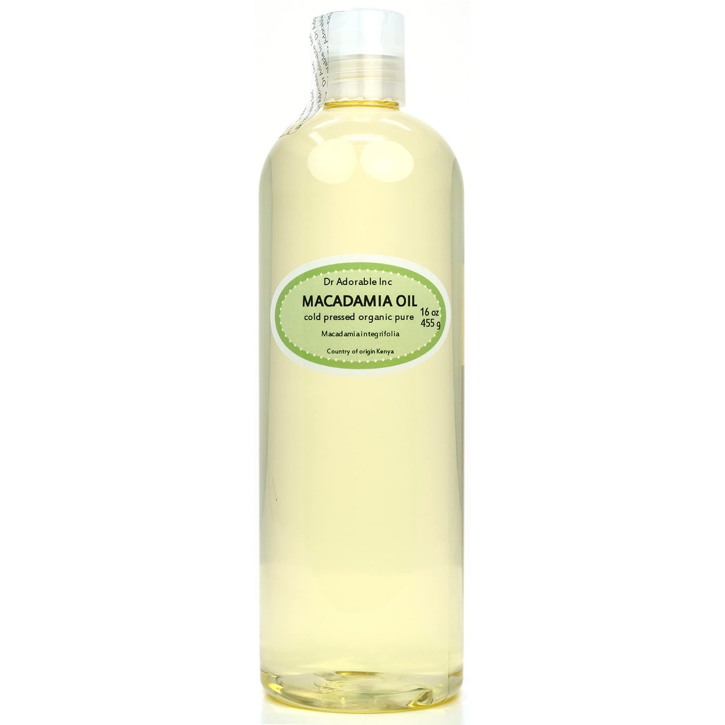 Dr Adorable - 16 oz - Macadamia Nut Oil - 100% Pure Natural Organic Cold Pressed