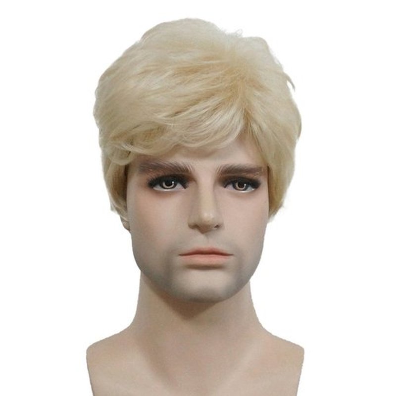 Lydell Men Wig Natural Short Straight Hair Synthetic Full Wigs (613 Light blonde)