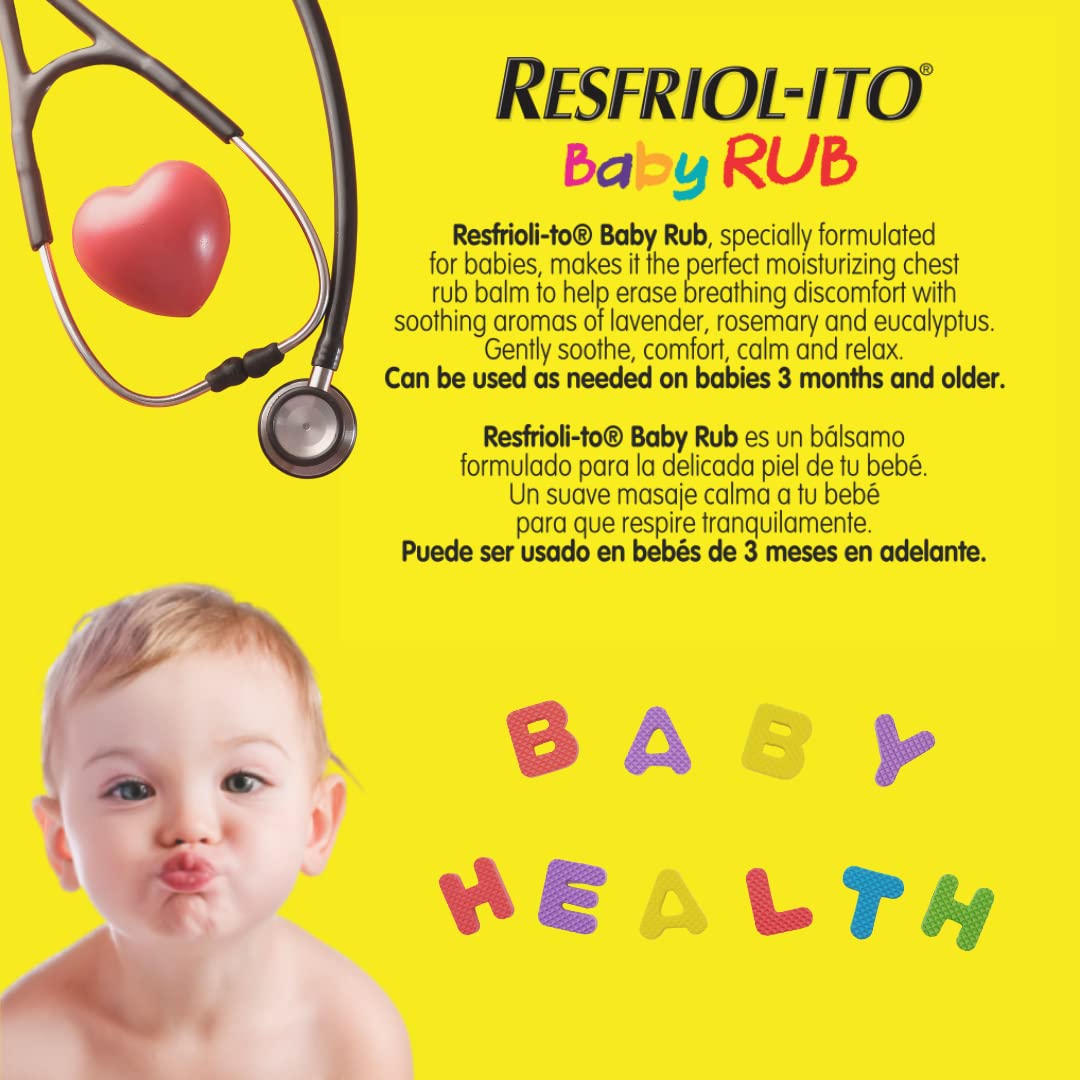 Resfriol-ito Baby Rub - Gentle, Soothing Chest Ointment Balm for Babies 3 months or older 1.76 Oz
