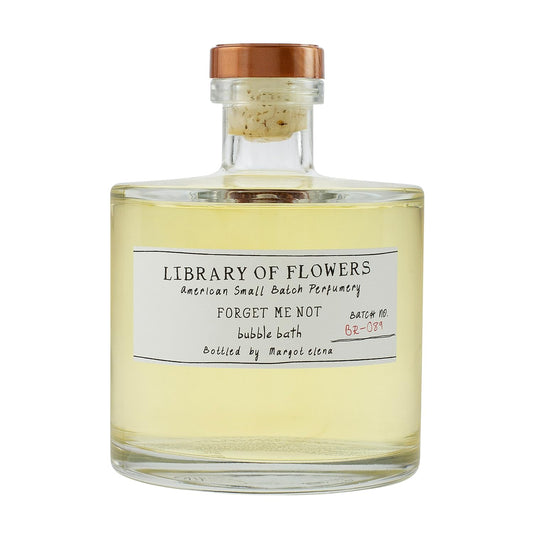 Library of Flowers Forget Me Not Bubble Bath, Osmanthus, Rice Powder & White Orchid Storied Fragrance, 17 fl. oz. Luxury Hydrating Bubbling Soap, Richly Scented Bath and Body Product