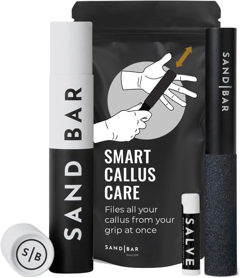 SandBar Callus Remover File for Hands - Durable Aluminum Tool for Callus Care and Dead Skin Removal - Includes Nourishing Salve - Ideal for Athletes, Climbers, and Gym Enthusiasts