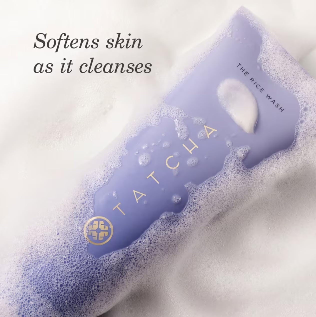 TATCHA The Rice Wash, Travel-Sized | Mini Soft Cream Face Cleanser | Wash Away Buildup and Soften Dry & Combo Skin with Hyaluronic Acid, Red Algae, Japanese Rice Powder, & pH-Neutral Amino Acid Base