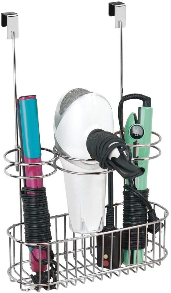Hair Tool Organizer Basket - Over Cabinet Storage for Hair Dryers & Irons - Bronze