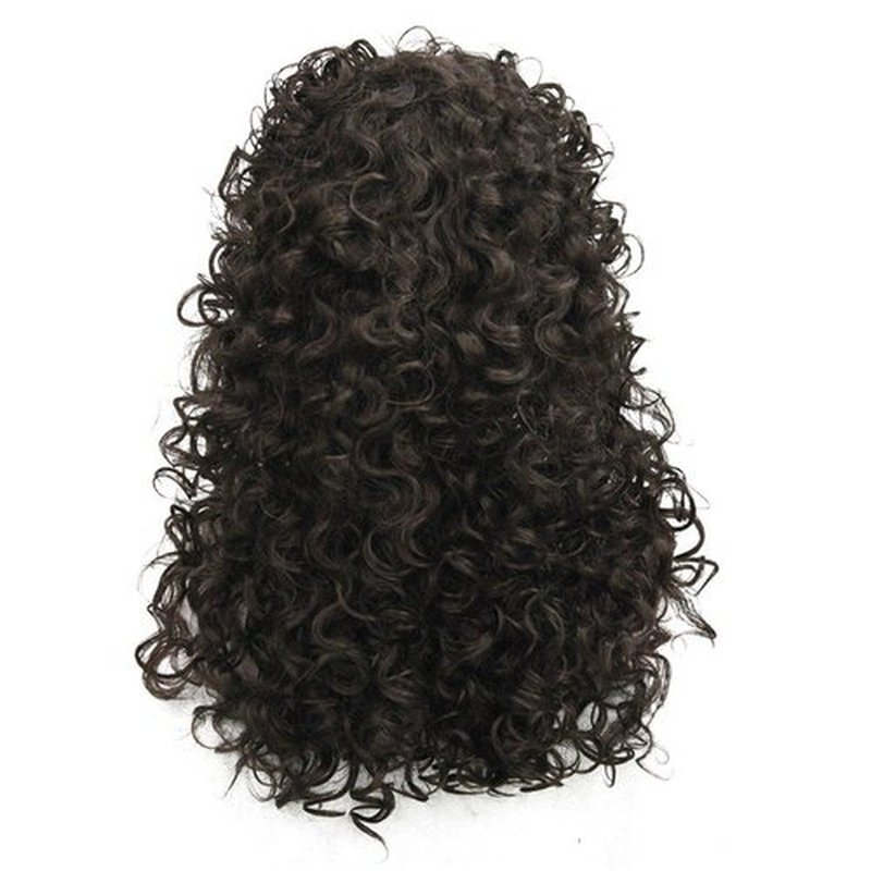 Aimole Synthetic Heat Resistant Hair Long Curly Wigs Cosplay Women Wig(6-Brown)