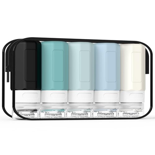 Ruinovate Travel Bottles for Toiletries, 2oz Size TSA Travel Containers for Toiletries Leak Proof Refillable Squeezable Silicone Bottle Travel Essentials for Shampoo Conditioner Lotion