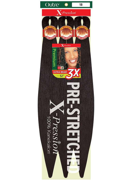 [5 PACK DEAL] Outre X-Pression Braid-Pre Stretched Braid 52" 3X 5 Packs (SILVER GRAY)