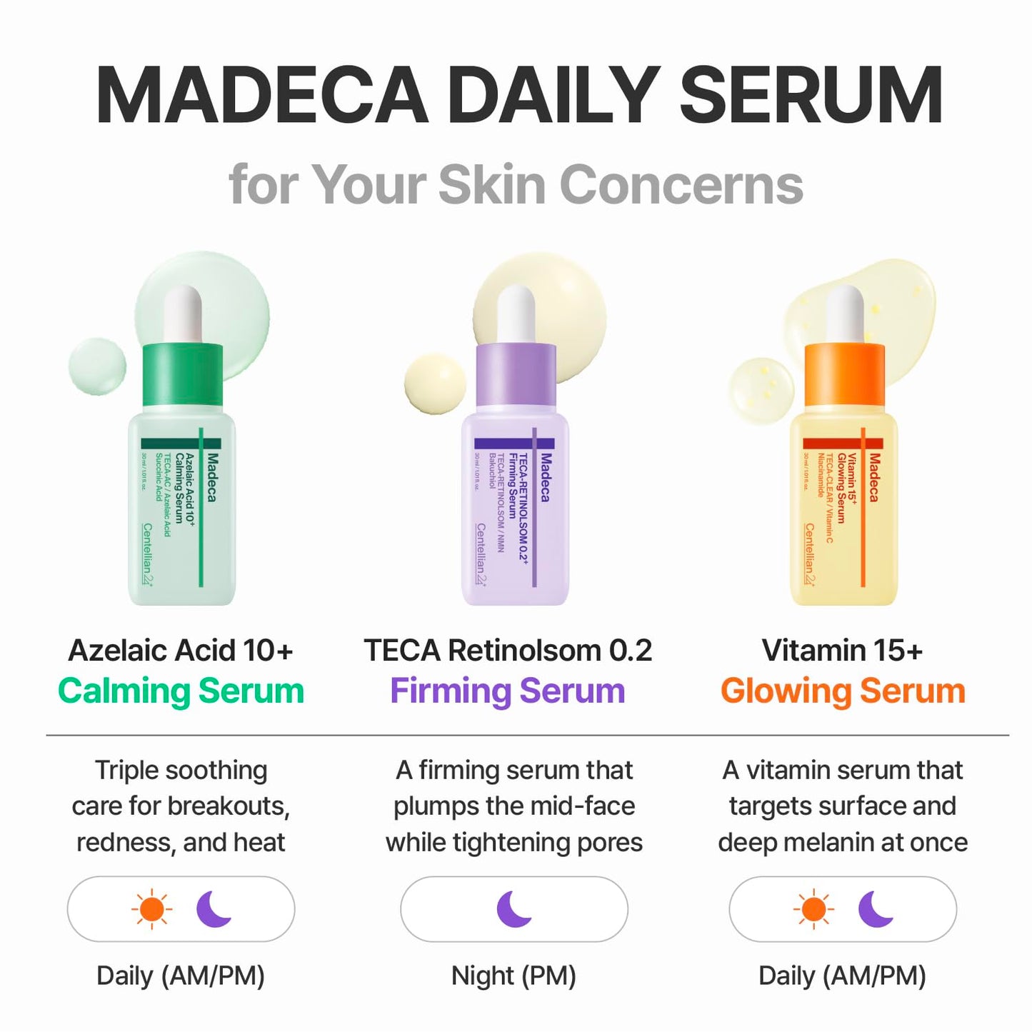 CENTELLIAN 24 Madeca Time Reverse Cream Taehyun Edition 1.69 fl oz + Vitamin 15+ Glowing Serum 1.01 fl oz – Korean Skincare for Firming, Elasticity Care, Deep Hydration & Skin Barrier Repair