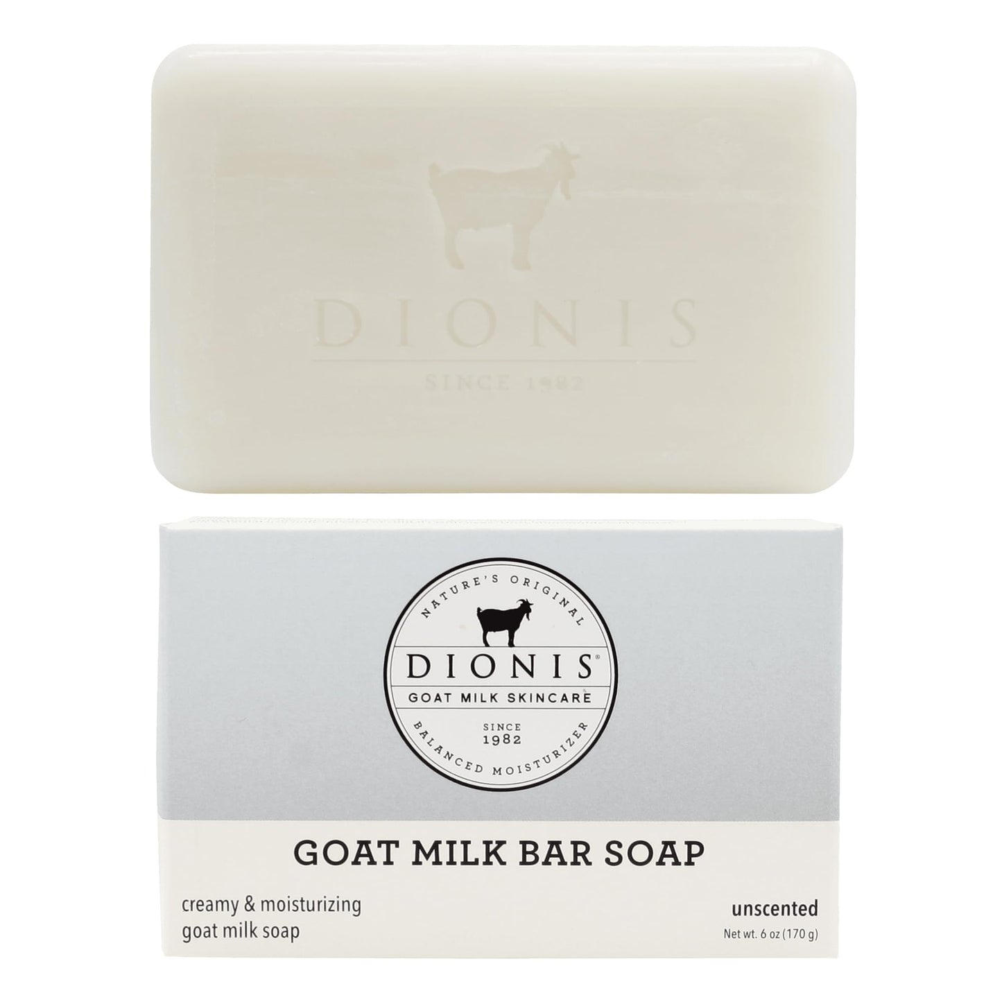 Dionis Goat Milk Bar Soap – Moisturizing Hand & Body Soap Bar with with Shea Butter and Olive Oil, Triple Milled, Safe for Sensitive Skin - Unscented 6 oz
