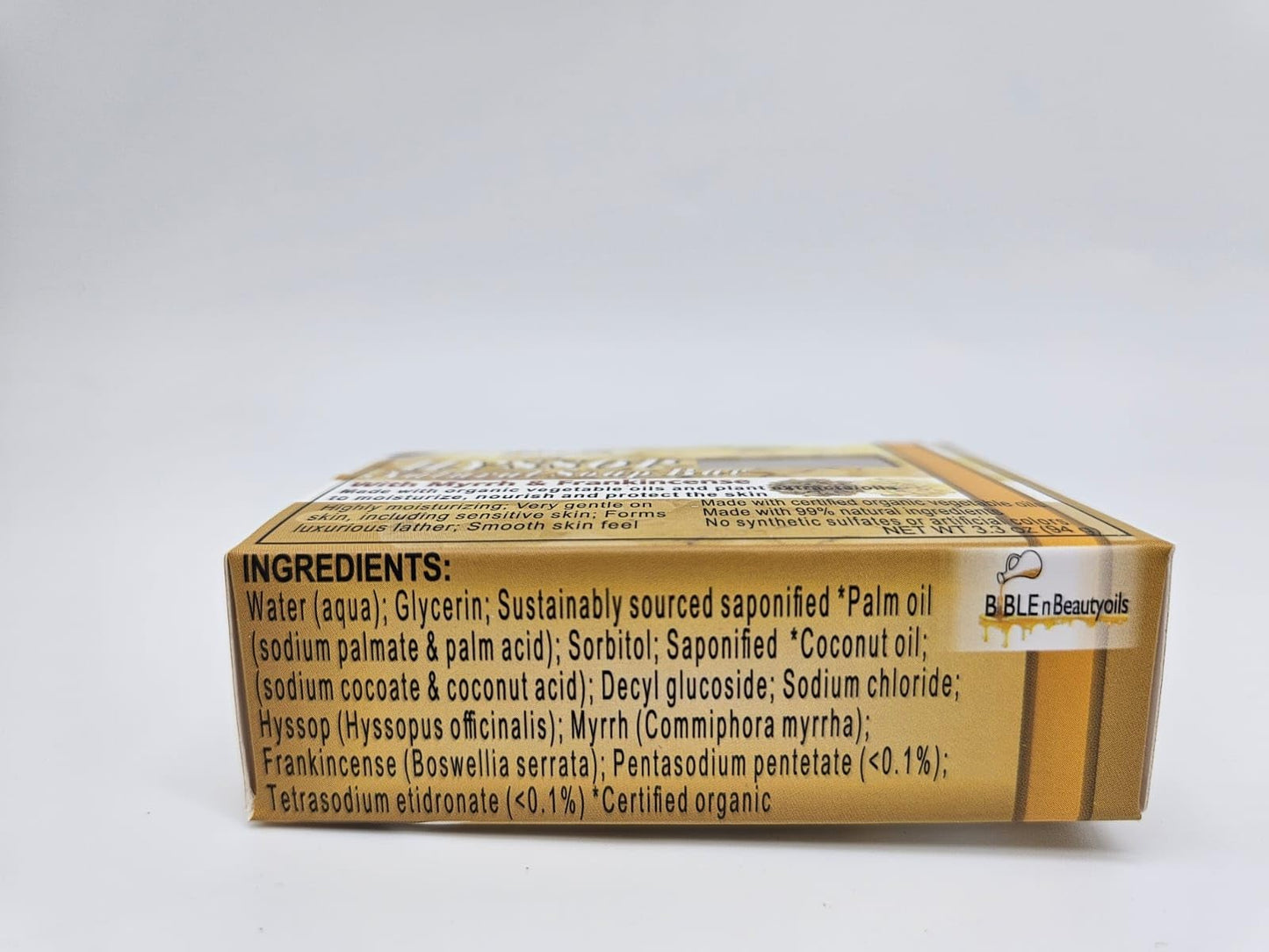 BIBLE N Beautyoils Cleanse Me With Hyssop Natural Soap Bar, Herbal Soap Bar Infused with Hyssop, Myrrh, and Frankincense Fragrance for Refreshing Experience (Myrrh and Frankincense)