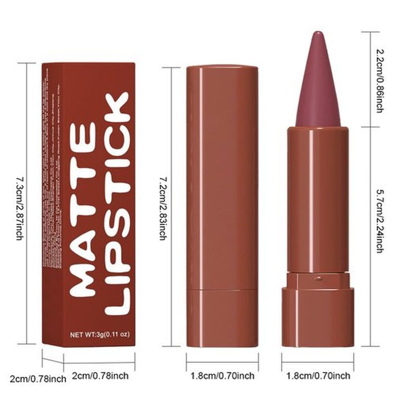 JUAAZIN Light Maroon Gradient Matte Lipstick Crayon Lip Liner pencil, Flawless Contour Gradual Ombre Effect lip Pencil, High Pigmented Long Lasting Waterproof Smudge Proof Lipstick Pencil 09#