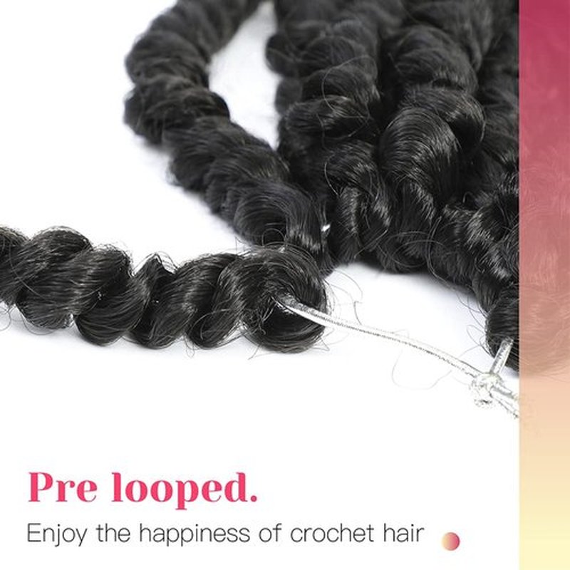 The BOHOBABE Pre-twisted Passion Twist Crochet Hair 10 Inch Short Pre-looped Crochet Passion Twist Braiding Hair 2 Packs (1#) 1#(Jet Black)