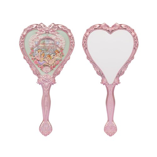 Flower Knows Midsummer Fairytales Handheld Mirror,Portable Vintage Mirror,Durable Metal Mirror,Cute & Aesthetic Princess Mirror,with Long Handle for Easy Holding,Gift for Girls(Tea Menthe)
