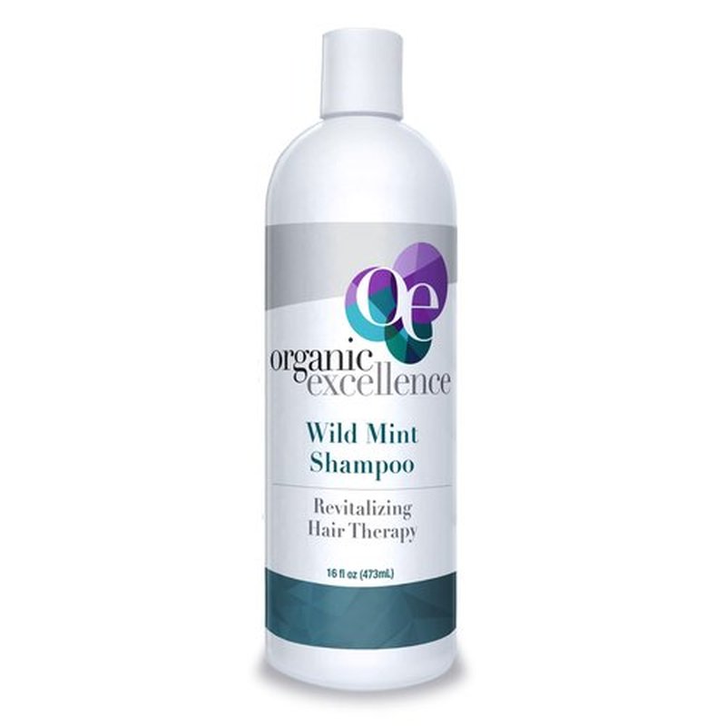 Organic Excellence Natural Organic Shampoo, Wild Mint & Rosemary, Chemical Free, Plant-Based, Toxin-Free, Cruelty-Free, Certified Herbs & Oils For Healthy Full-Bodied Hair 16 fl. oz