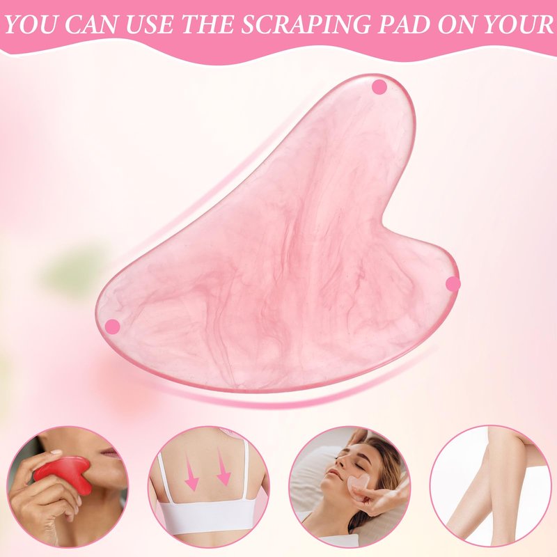 Tobeelec 48 Pcs Gua Sha Facial Tool Resin Gua Sha Massage Tool Heart Shaped Guasha Stone Guasha Board for Face Body Skin Massage Spa Acupuncture Prevent Wrinkles (Multi Colors)