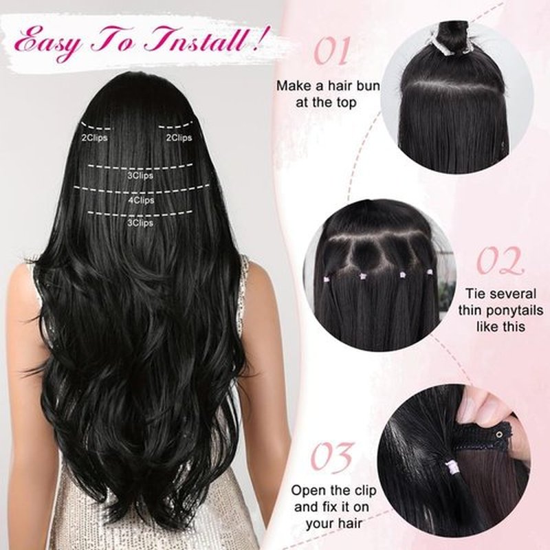 SUZYACCKR Clip in Hair Extensions For Women，Beach Blonde Long Stright Layered Hair Extensions 5PCS Hair Extension Thick Set Natural Soft Hair