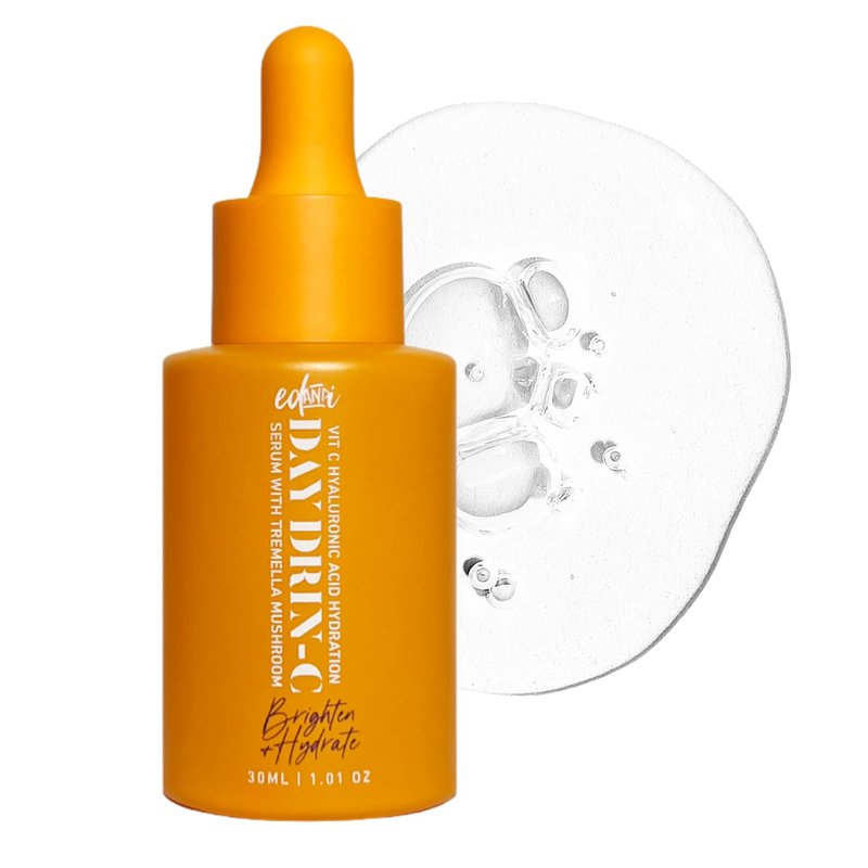 edandi DAY DRIN-C 2 in 1 Face Hydration Serum with Vitamin C and Hyaluronic Acid, Moisturizing, Plumping, & Smoothing the Appearance of Fine Lines, 1.01 oz