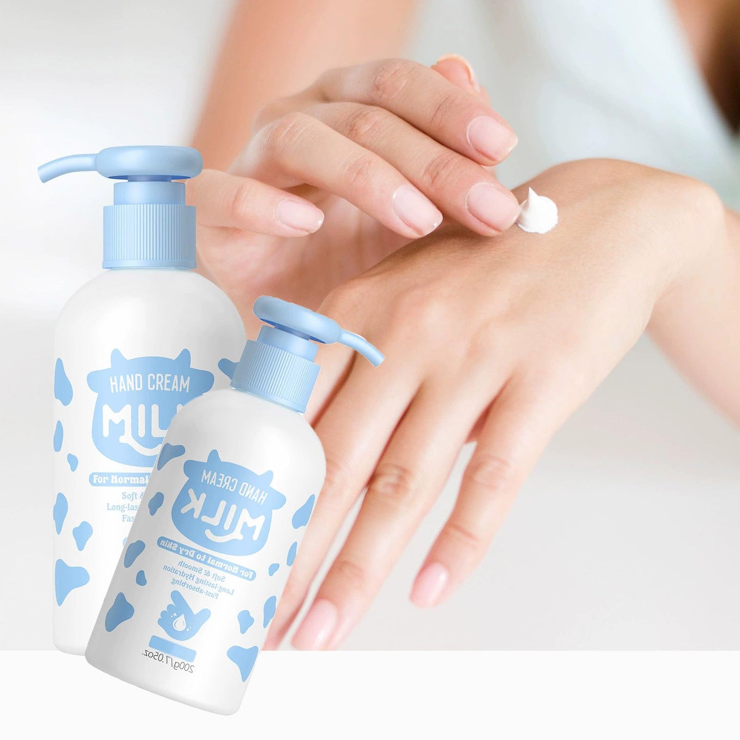 Milk Hand Cream, Skin Hydrating Lotion –Rich,Velvety Conditions & Protects Skin,Moisturizing Nourishing Exfoliating Hand Film Hands Carefor Dry Cracked Skin Body, Hand,Foot Large Capacity 200g/7.05 oz