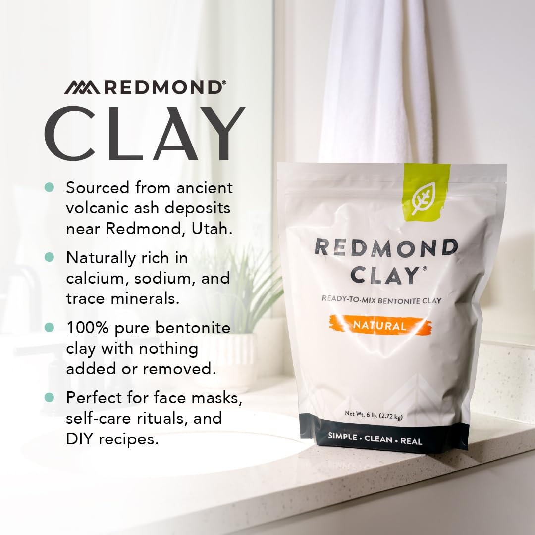 Redmond Clay – Natural Bentonite Clay, Soothing Mud Mask, 6lb bag…