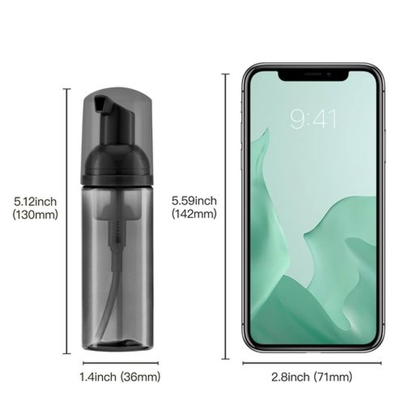 Tekson 30PCS Soap Foam Bottle (2 oz), Empty Travel Foaming Lash Shampoo for Cleanser, Dispenser (Black)