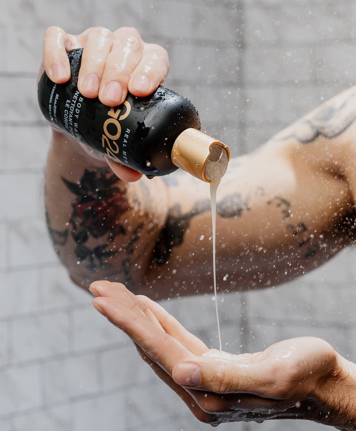GO247 Body Wash - Luxurious Daily Cleanser for Men - Nourishes & Softens Skin with Aloe Vera, Honey, & Vitamin B5 - Rich Lather & Fresh Masculine Scent, 8 Fl Oz