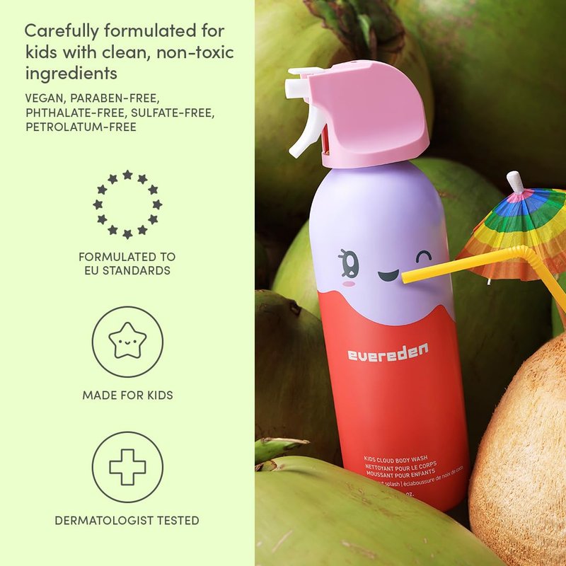 Kids Cloud Body Wash Duo - Gentle Nourishing Toddler Wash | Coconut & Citrus Scents, 2 Pack (6.7 fl oz Each)
