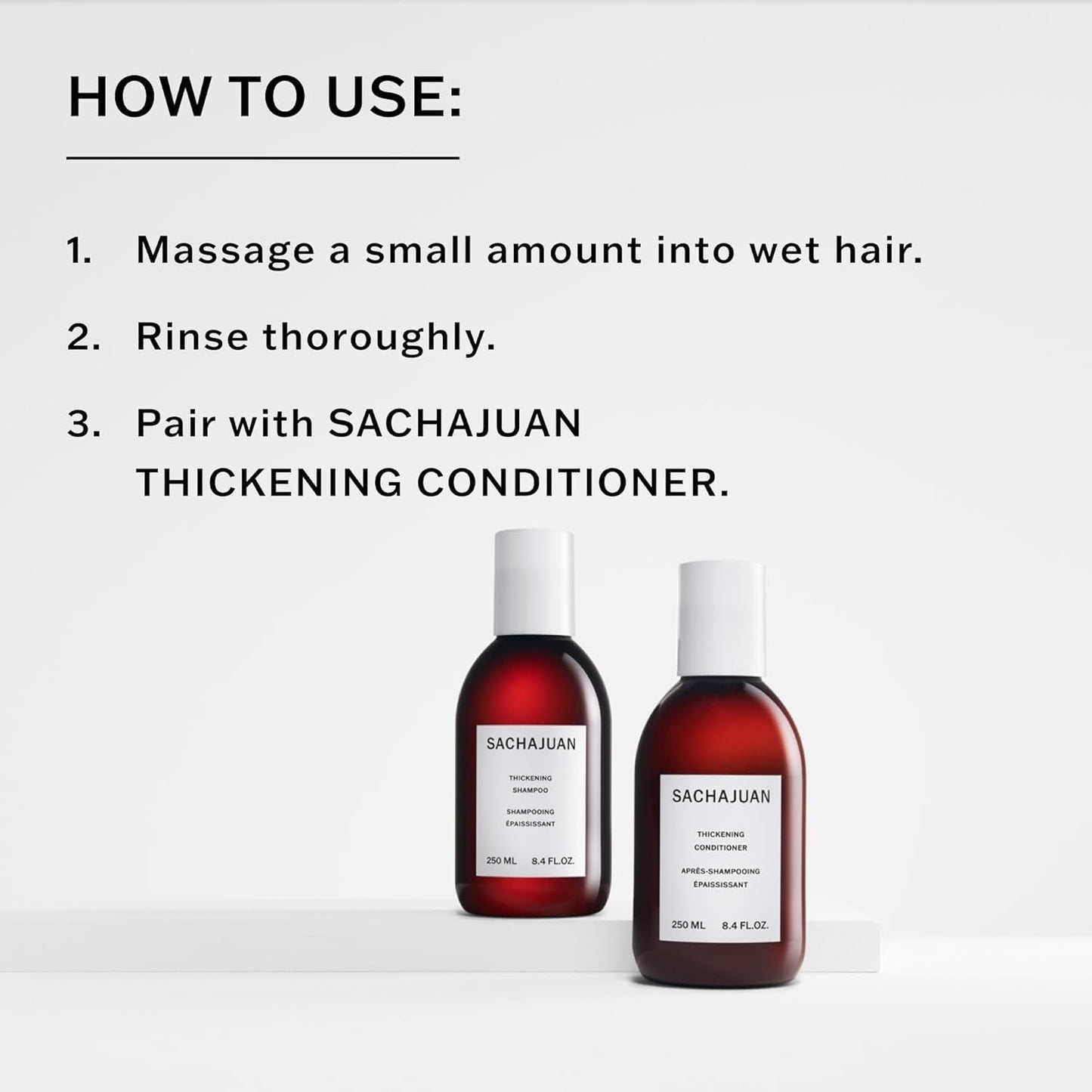 SACHAJUAN Thickening Shampoo | Volumizing Shampoo for Fine & Thin Hair | Adds Fullness, Thickness & Elasticity | With Heat & UV Protection | Thickening Technology | Paraben-Free | 8.4 oz